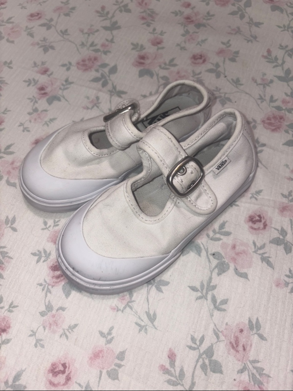 Vans Kids White Mary Jane canvas 9T